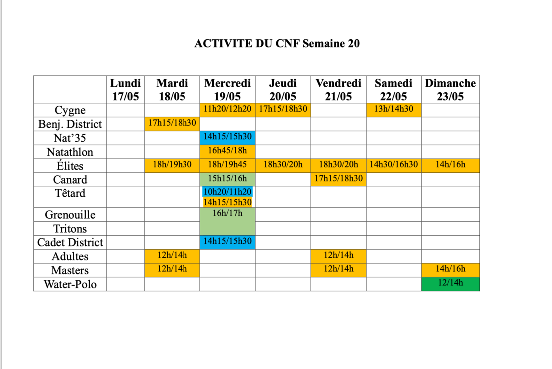 Semaine 20