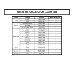 Horaires 2021